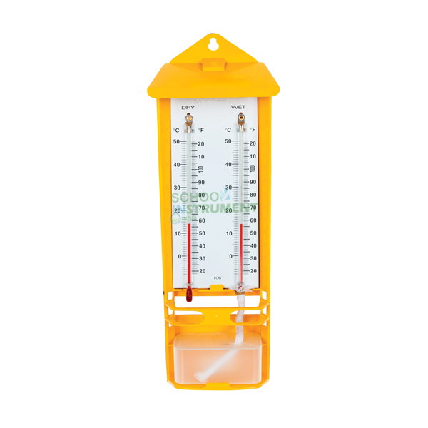 Wall Thermometer, Wet and Dry Bulb